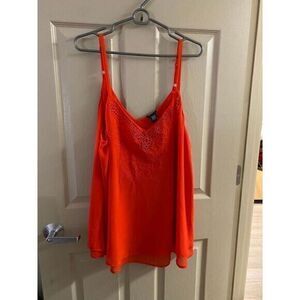 Torrid Women's‎ Size 2 Red Eyelet Spaghetti Strap Blouse